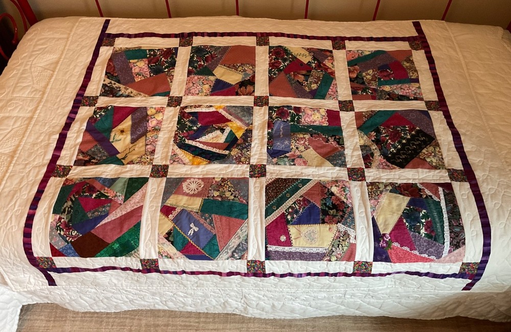 Handmade Patchwork Lap Quilt, 46" x 57.5"
