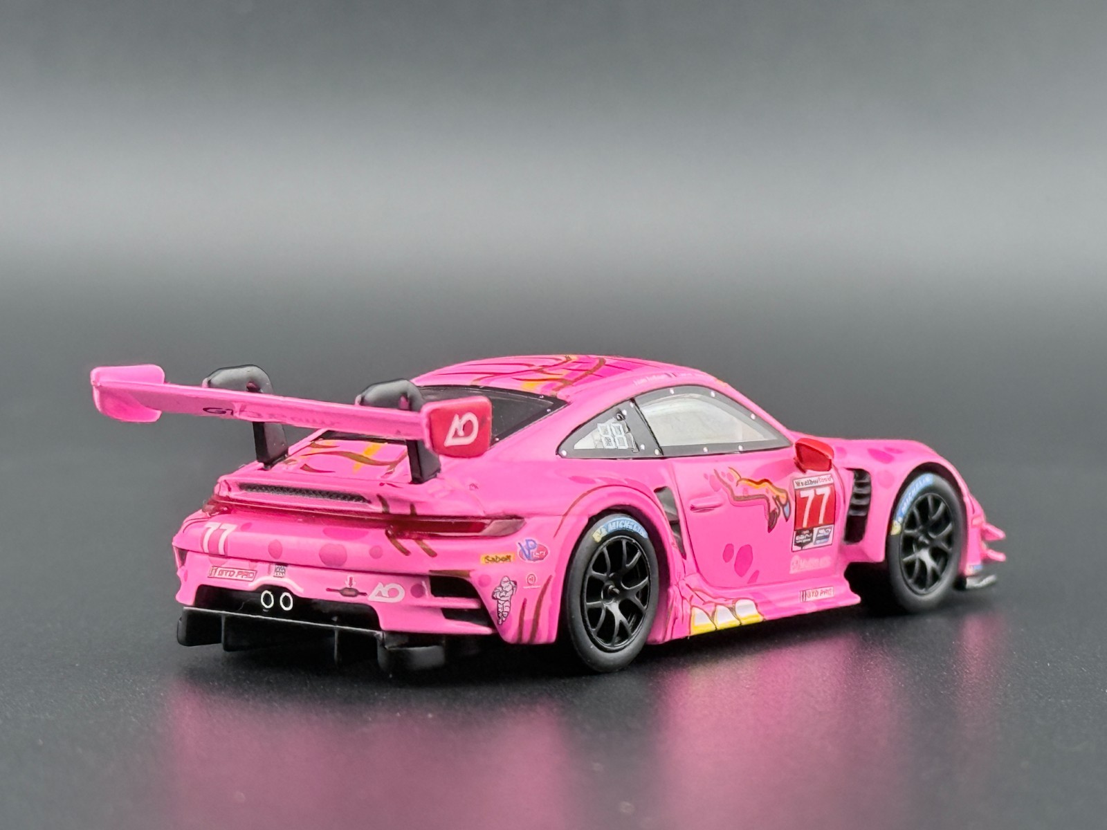 Mini GT Porsche 911 GT3 R #77 AO Racing ROXY 2024 IMSA Road America #1052 1/64