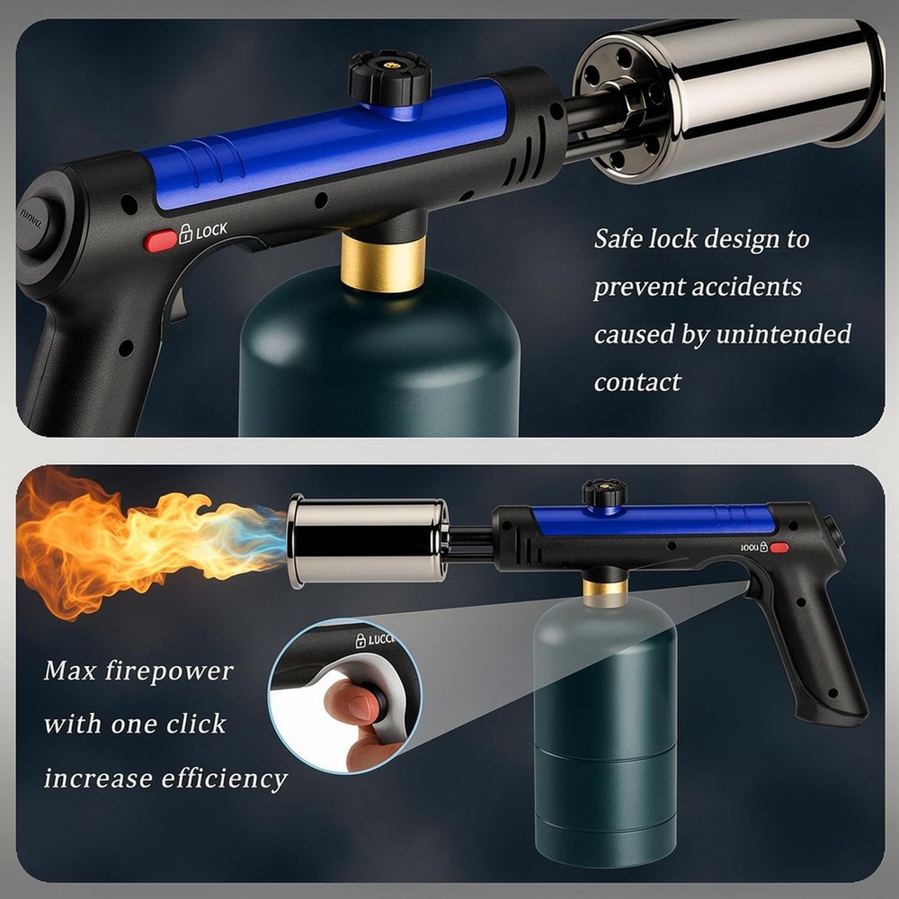 ARTFLAMM Powerful Propane Torch Gun, Kitchen Torch With Adjustable Flame, Adj...