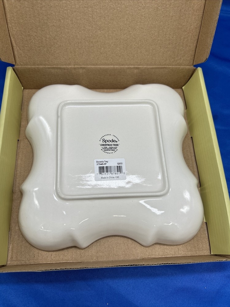 Spode Christmas Tree Fine Earthenware 8 Inch Devonia Tray, Holiday Serving Bowl