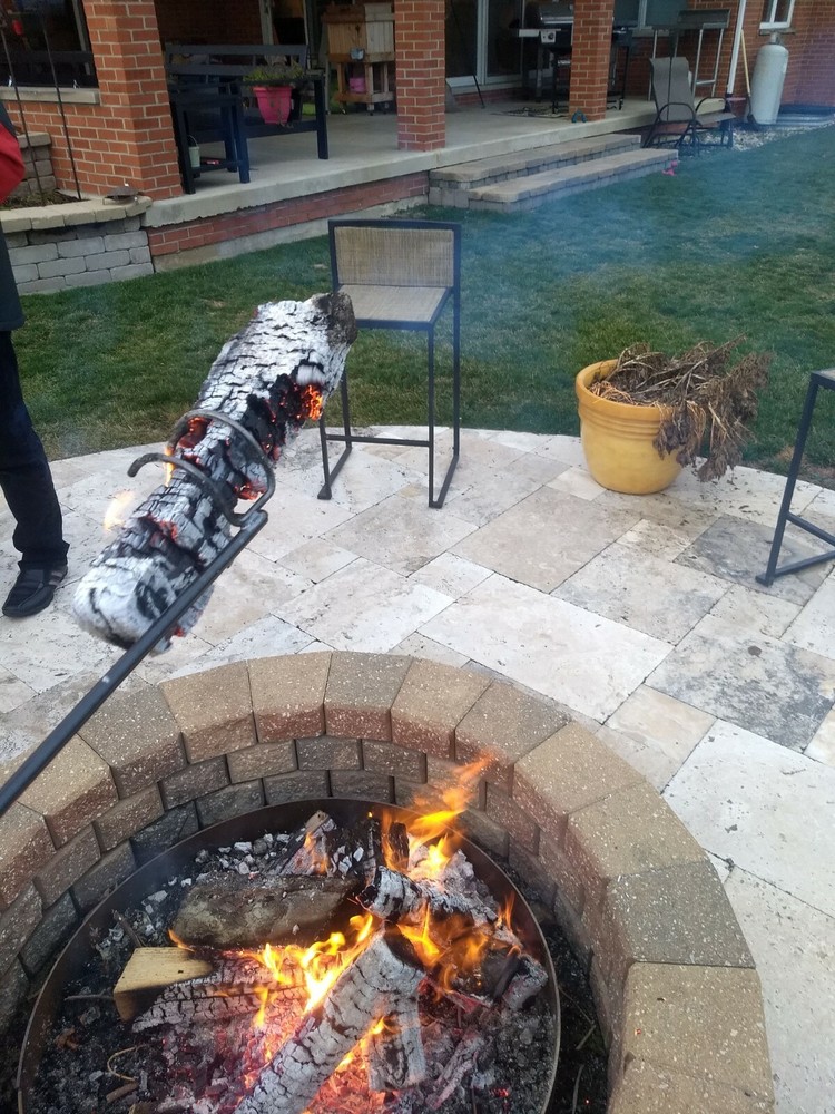 CLINKER GRABBER FIRE TOOL Log Mover Turner Fire Pit Campfire Fireplace Camping
