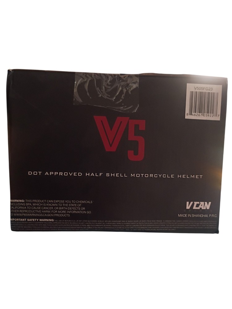 VCAN Cruiser Solid Half Face Motorcycle Helmet