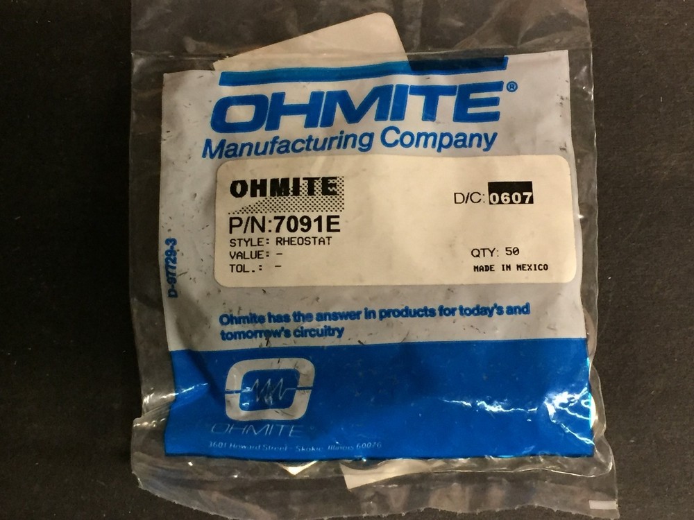 Ohmite 7091E RHEOSTAT HARDWARE KITS