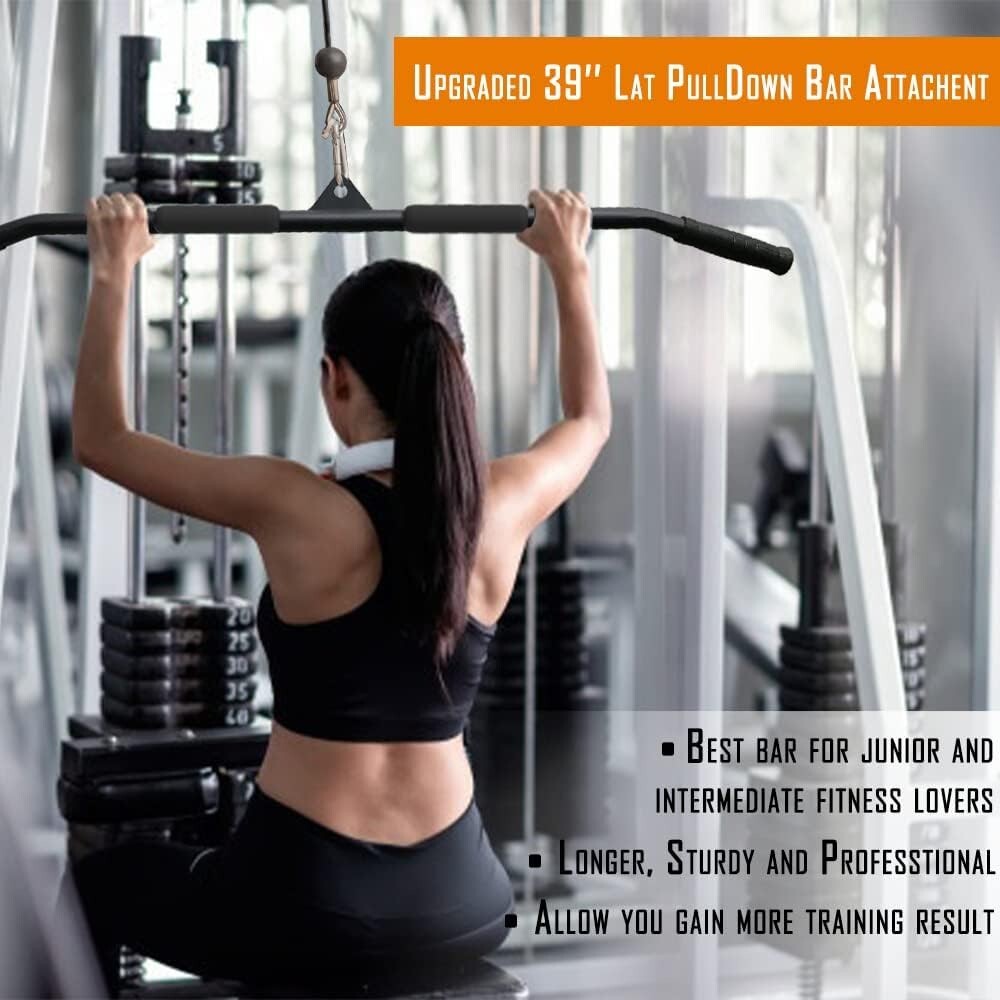 Upgraded Lat Pull Down Bar for Home Gym Lat Pulldown Attachments for Pulley Syst