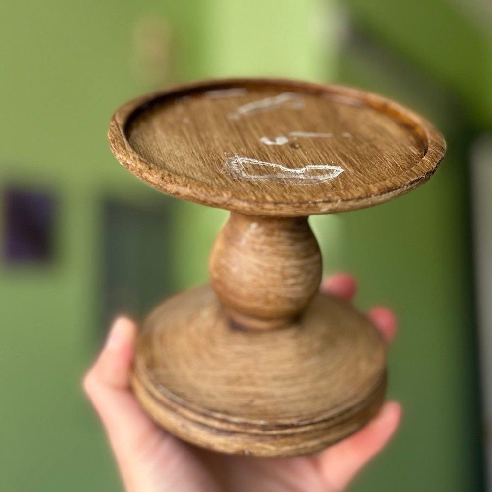 Wooden Rustic Cottagecore Boho Style Uniquely Shaped Candle Holder Display
