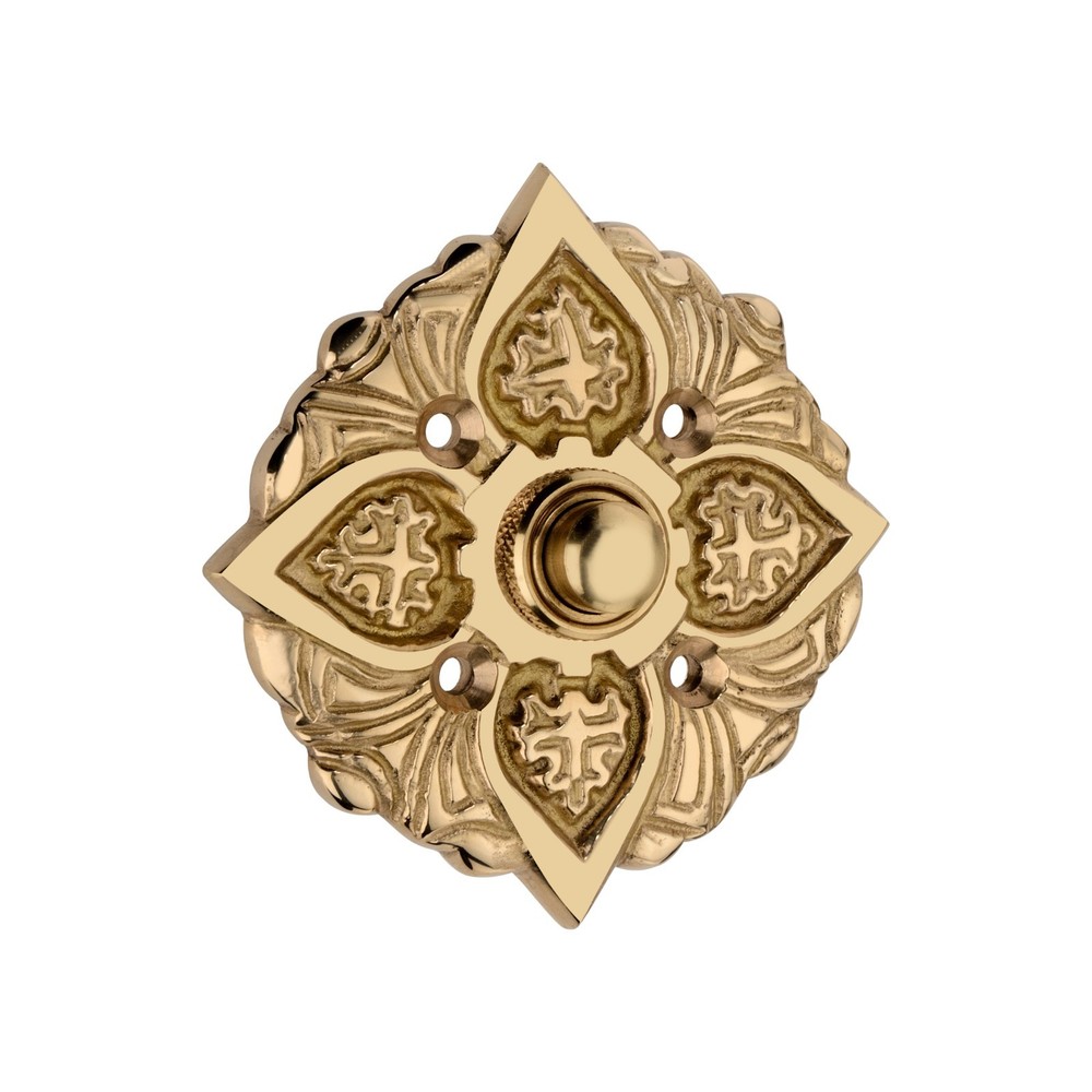 Solid Brass Front Doorbell Push Button –Vintage Art and Deco Push Door Bell