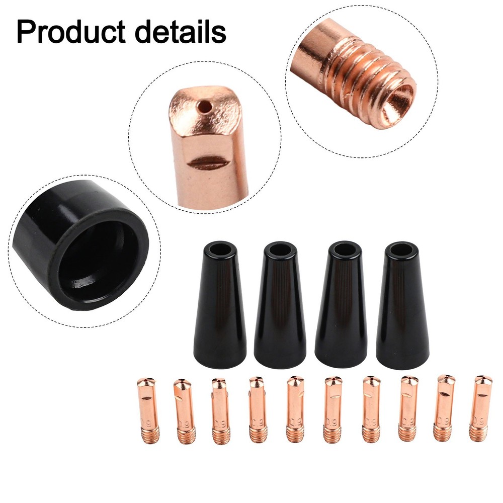 Welding Nozzle Tips Kit for MIG Machines with 10 Copper Conductive Tips