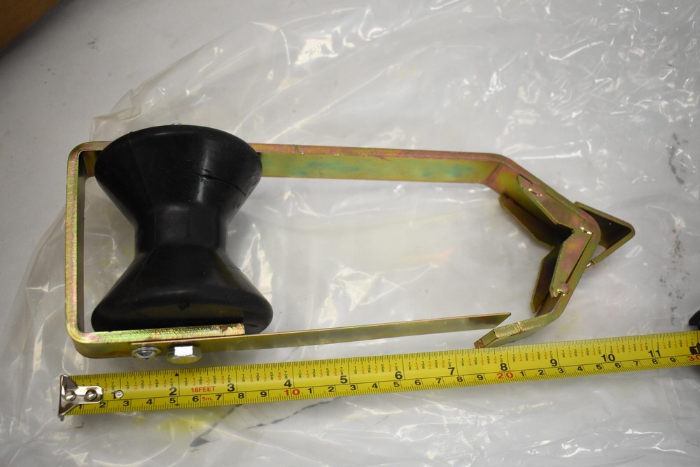 Boat Trailer Bow Roller Bracket Assembly Rubber V-Style 8 Inch Black Galvanized