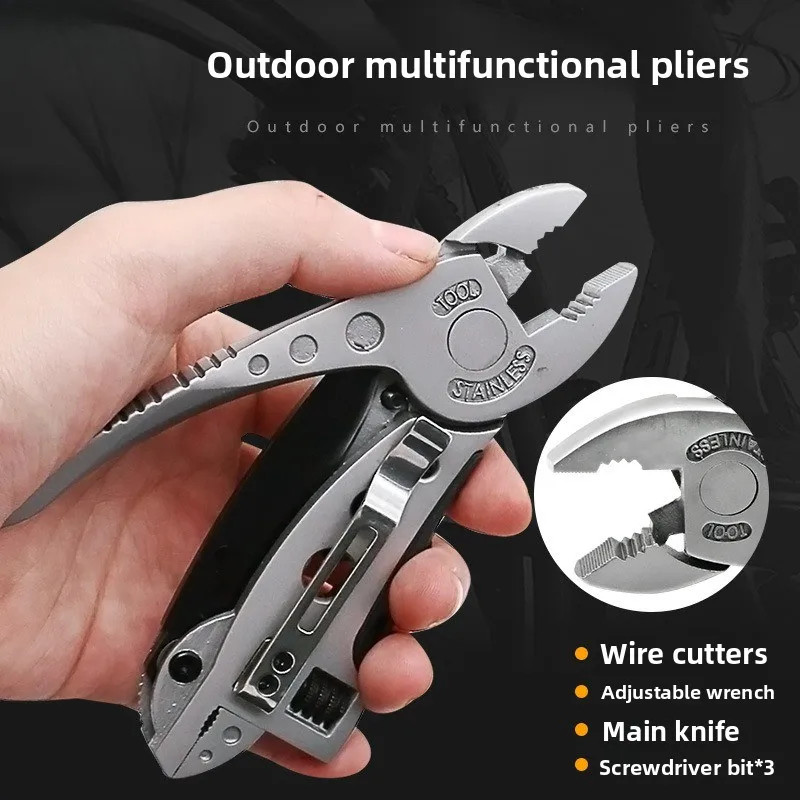 Adjustable Multi-Tool Knife EDC Gear Set Wrench, Screwdriver, Pliers Pocket Tool