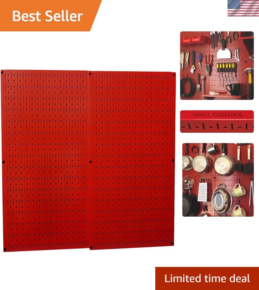 30-P-3232R Red Metal Pegboard Pack