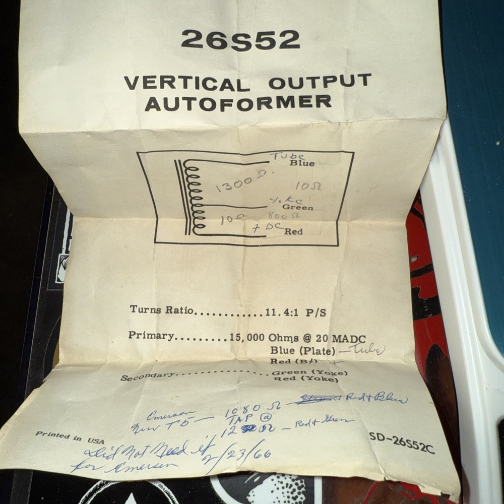 NOS Thordarson 26S52 VERTICAL OUTPUT TRANSFORMER