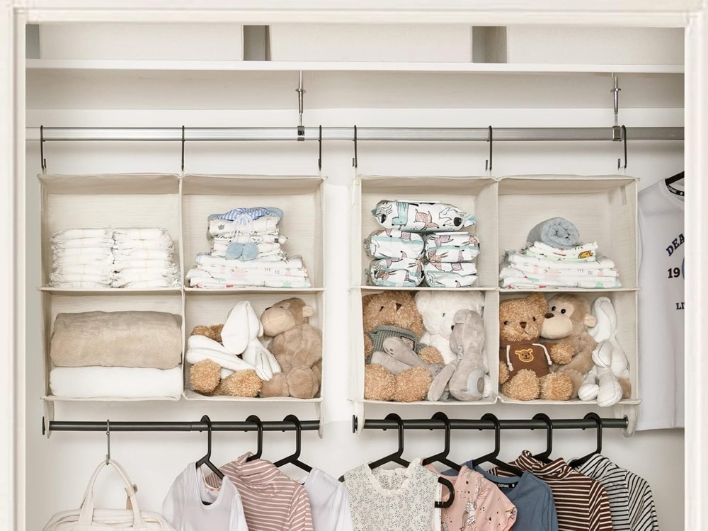 Hanging wardrobe storage rack 4-compartment wardrobe storage rack