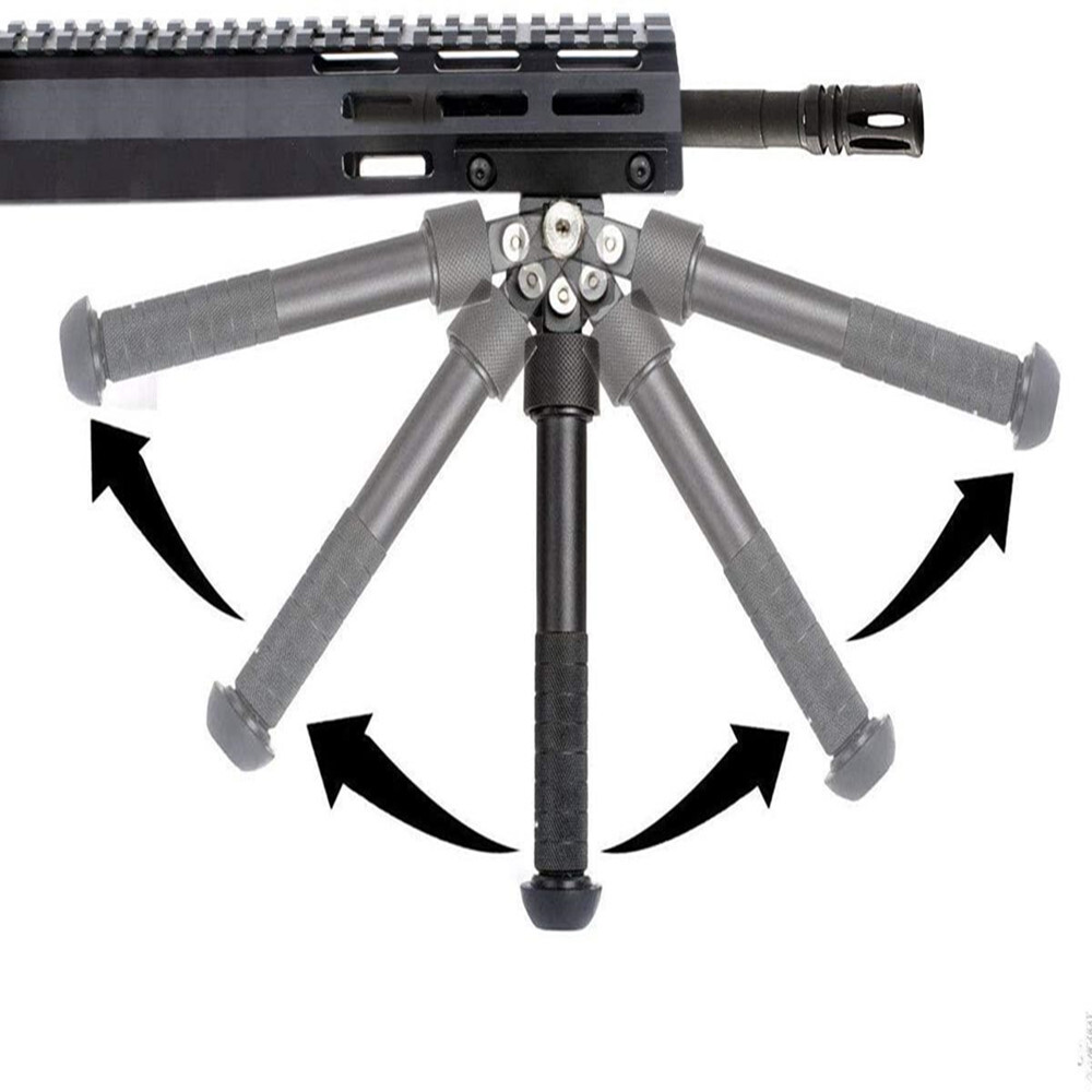 6''-9'' Adjustable M-LOK Bipod Side Rail Direct Attach 5 settings for leg length