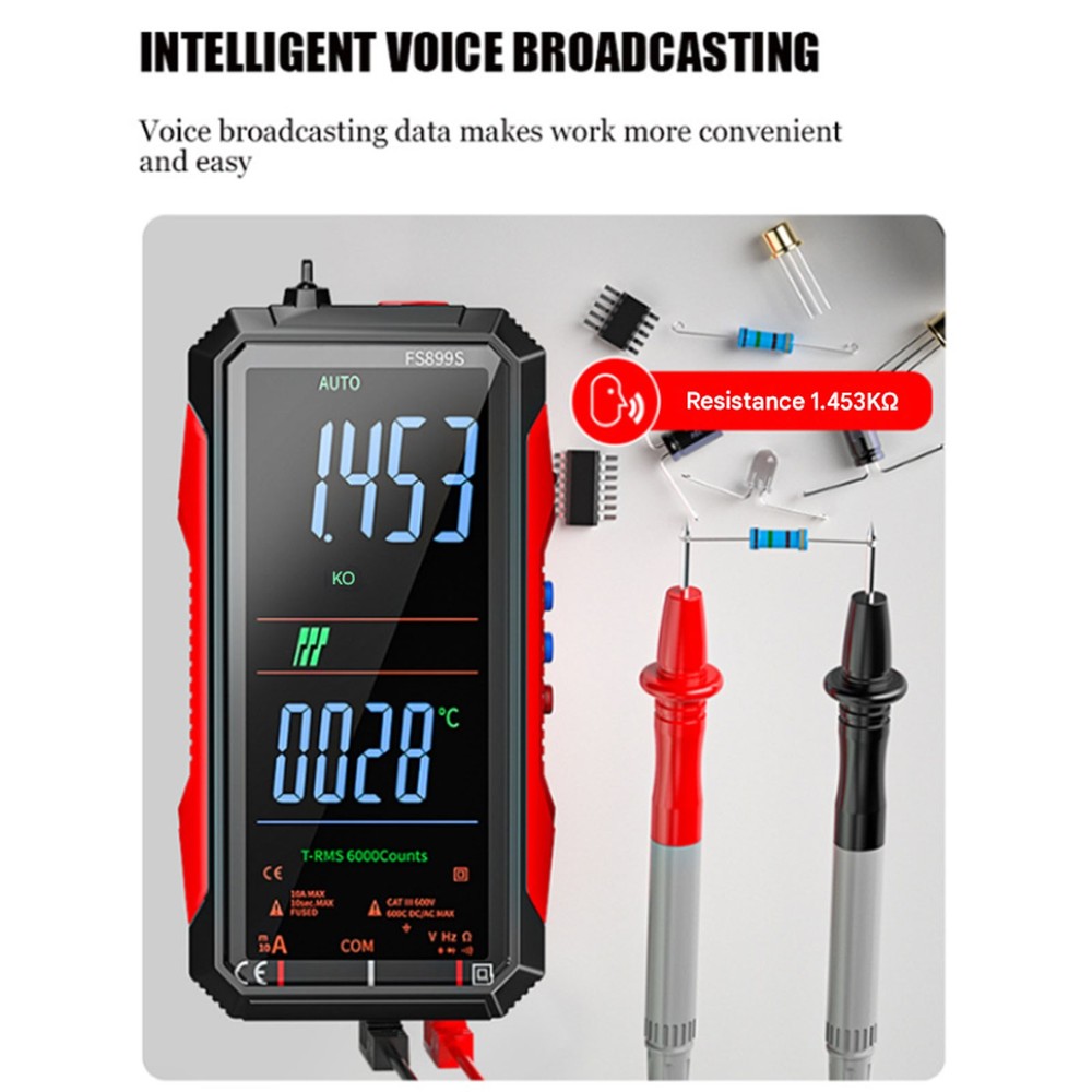 USB C Rechargeable Digital Multimeter for Electrical Testing with Large Display
