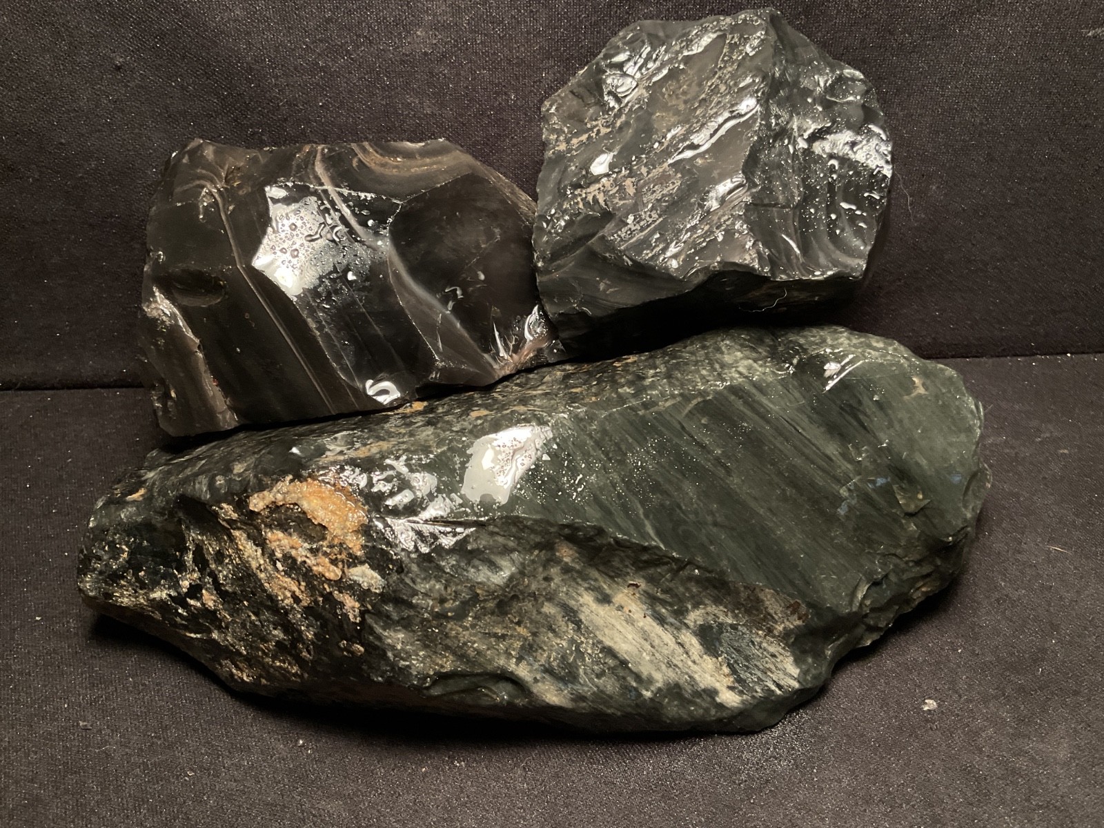 ~RW~  ROUGH/UNPOLISHED "OREGON OBSIDIAN" FOR KNAPPING ~~ 12 POUNDS