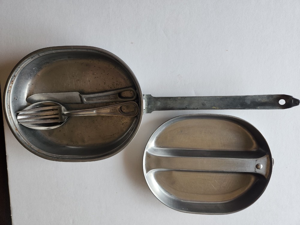Mess Kit WWII Era M.A. & Co. 1945 With Knife Fork Spoon