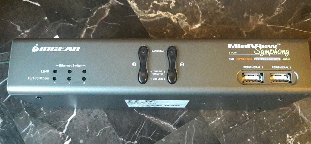 IOGEAR 2-Port MiniView Symphony Multi-function KVM Switch Master View 2 Port USB