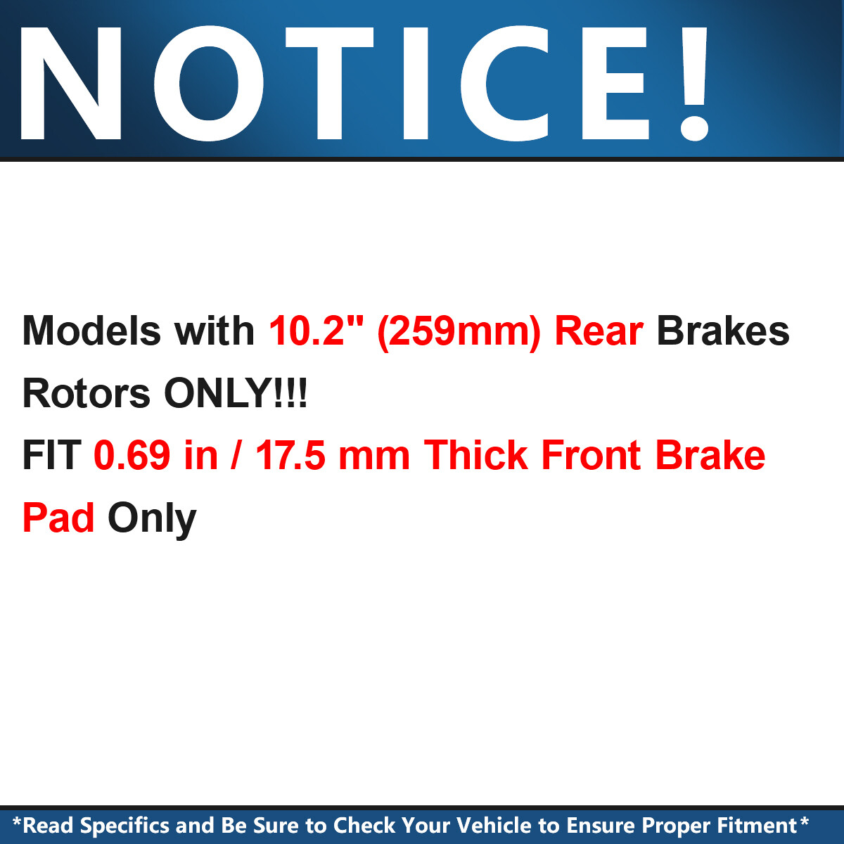 Front & 10.2 inch(259mm) Rear Disc Rotor Brake Pad for Toyota Prius Lexus CT200h