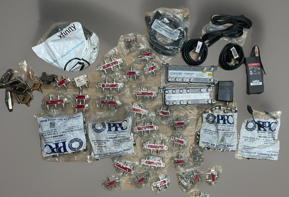 📡💥 HUGE Pro Cable TV / Internet Installer Lot — CommScope, PPC, Belden