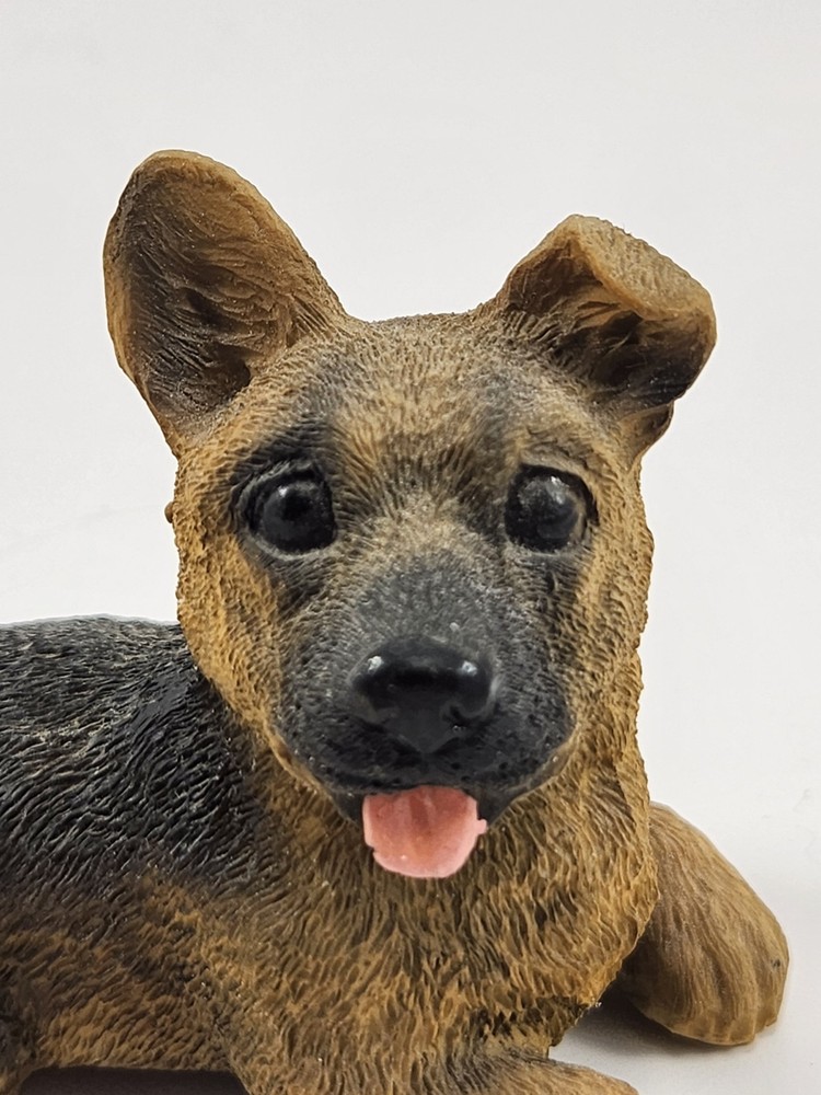 German Shepherd Dog Lying Resin Figurine