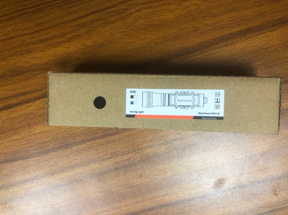 D2A Diving Flashlight Mini Scuba Dive Headlamp Underwater 100M Backup (Black)