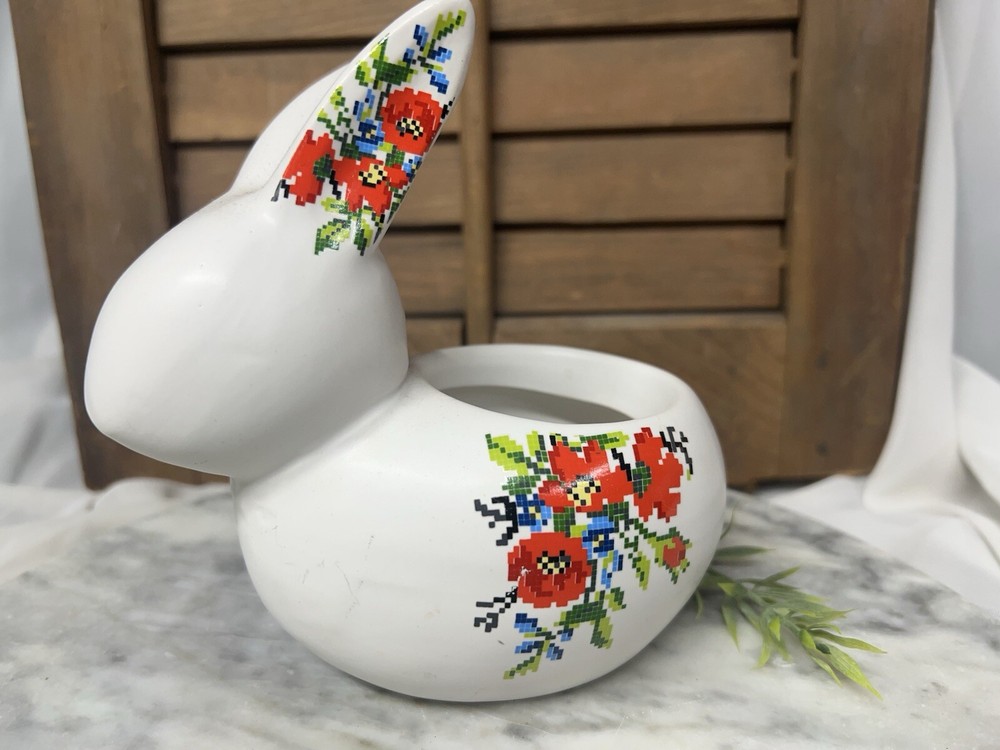 Ceramic Bunny Rabbit Planter Easter Bunny Succulent Planter