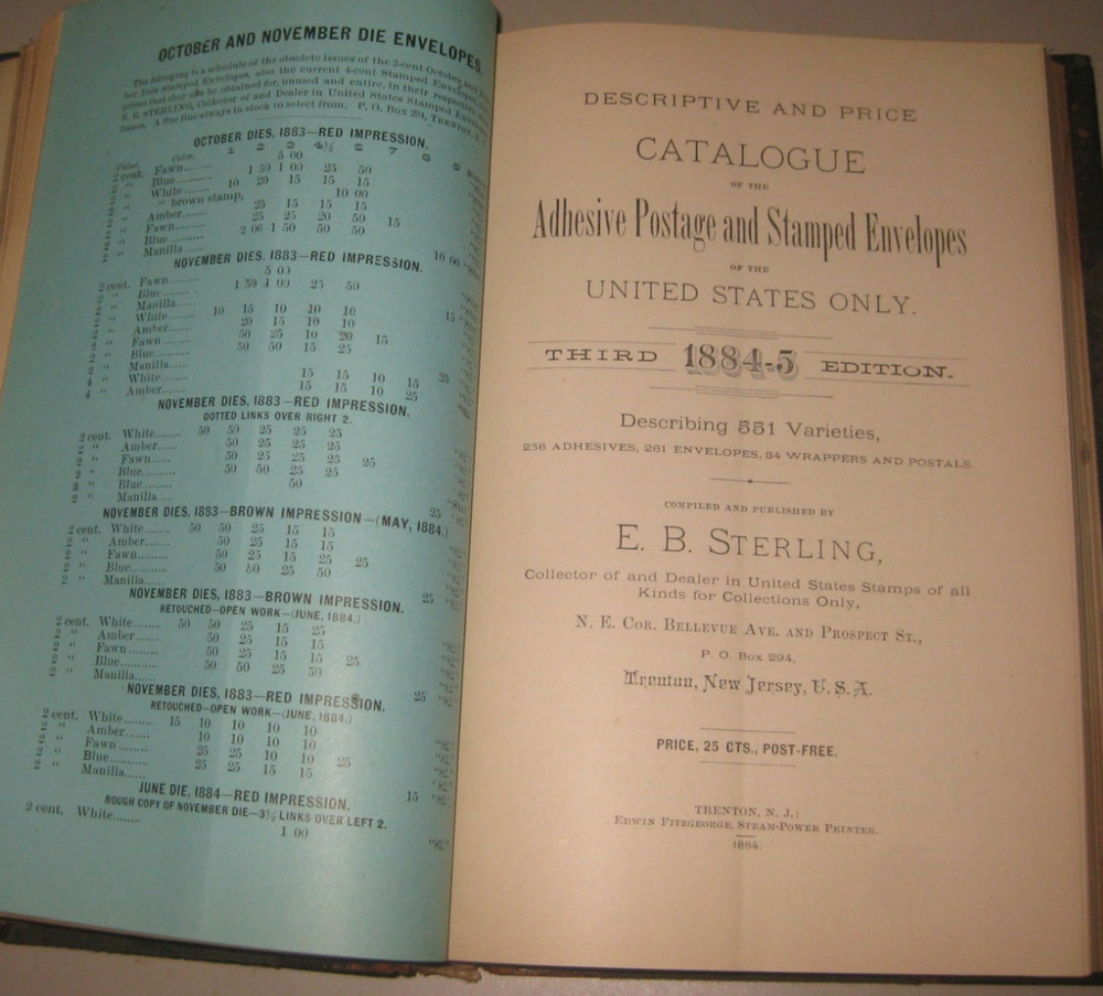 Sterling's United States Stamp Catalogue 1877-87 bound 1st - 6th editions -Yeats