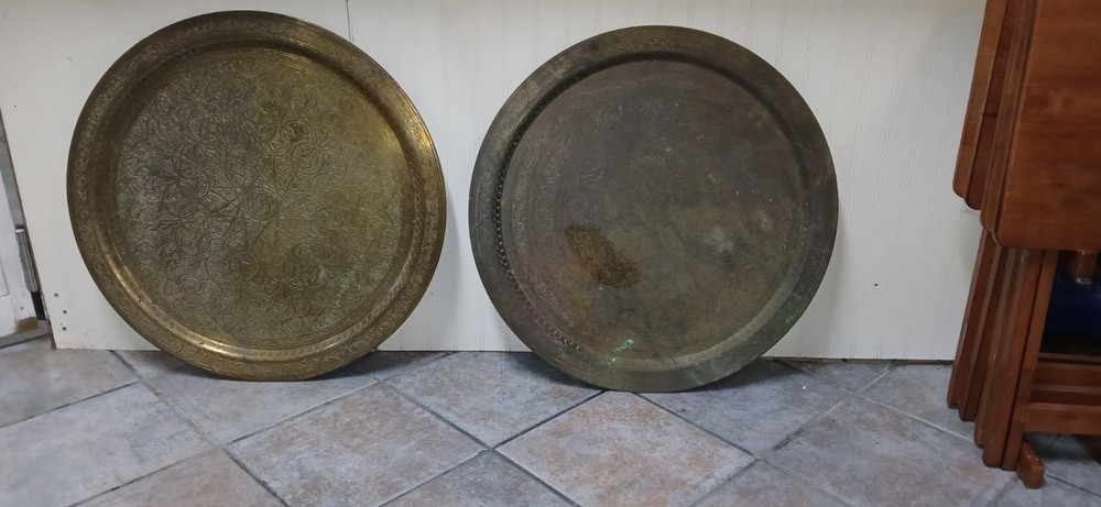 Vintage Moraccon Middle Eastern 25" Round Serving Tray