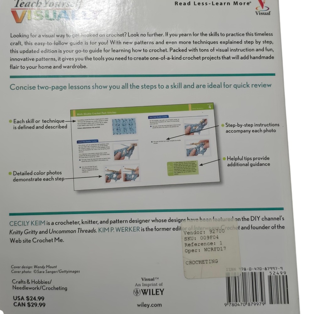 Teach Yourself Visually Crochet Second Edition Book Step by Step Instruction