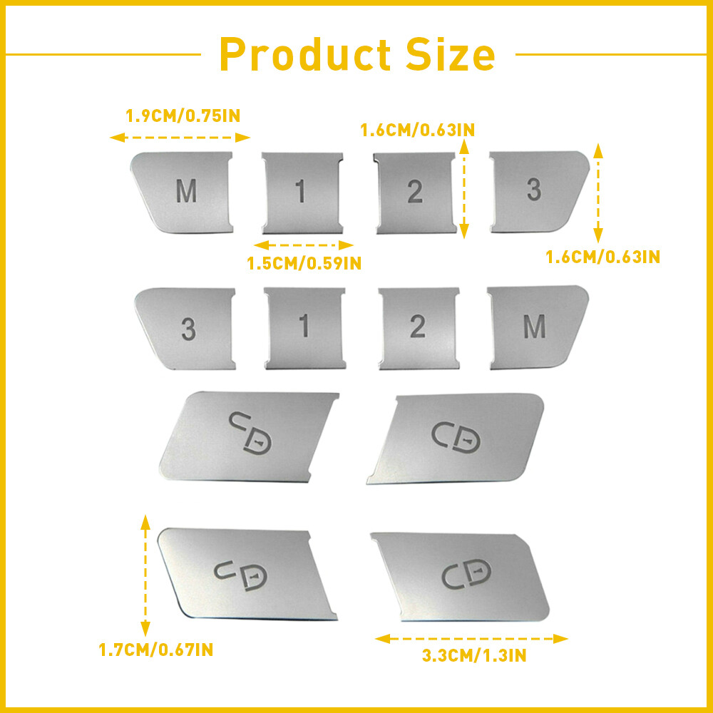 Fit Mercedes Benz C-Class W204 E-Class W212 Window switch Button Cover Trim 12PC