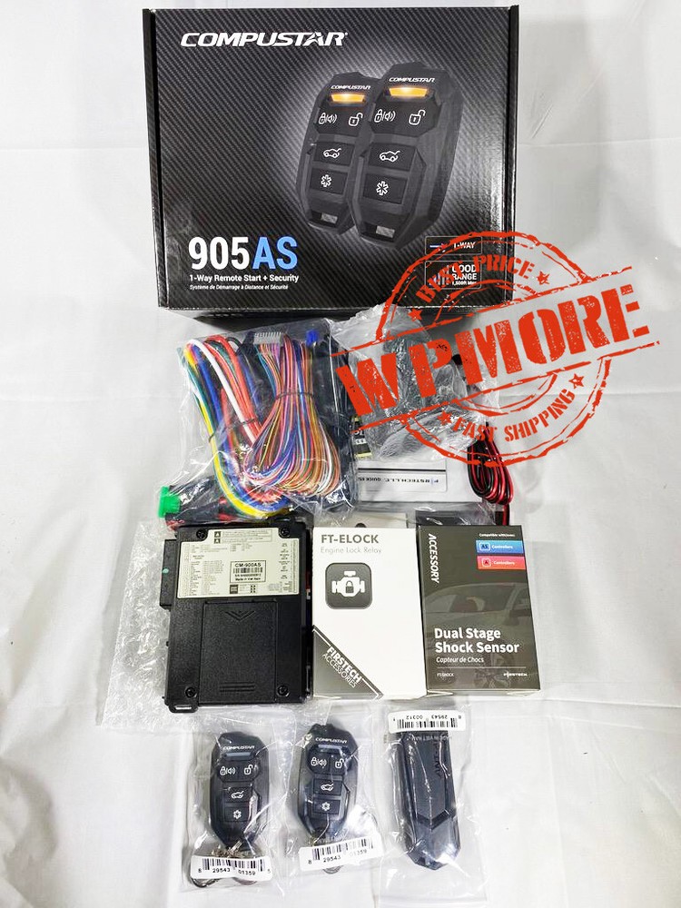 Compustar CS905 AS Remote Start and Security Combo 1-Way 1500-FT Range 900R