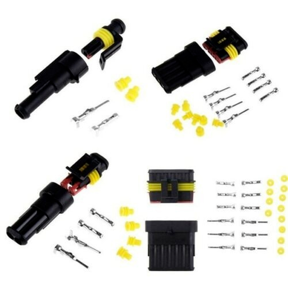 708PCS 1-6 Pin Car Automotive Waterproof Electrical Wire Connector Plug Kit Set