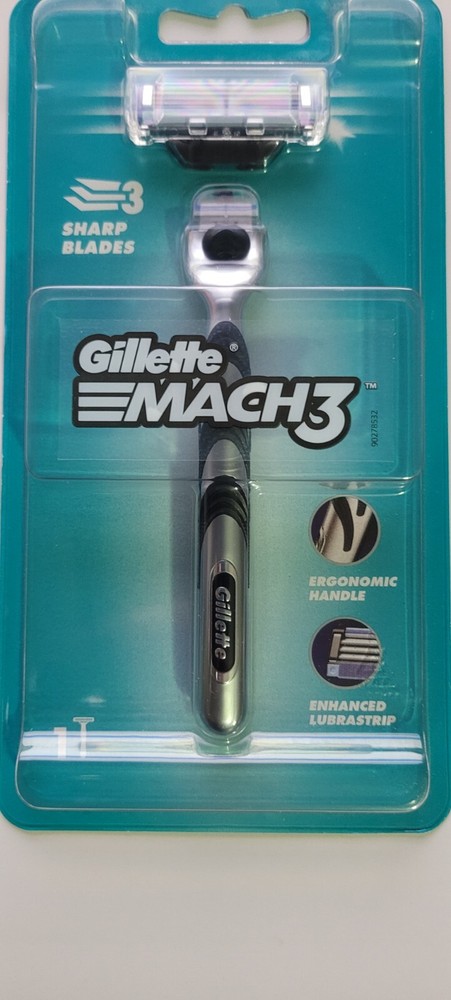 GILLETTE MACH 3 - Handle w/ 1 Cartridge & REFILLABLE RAZOR