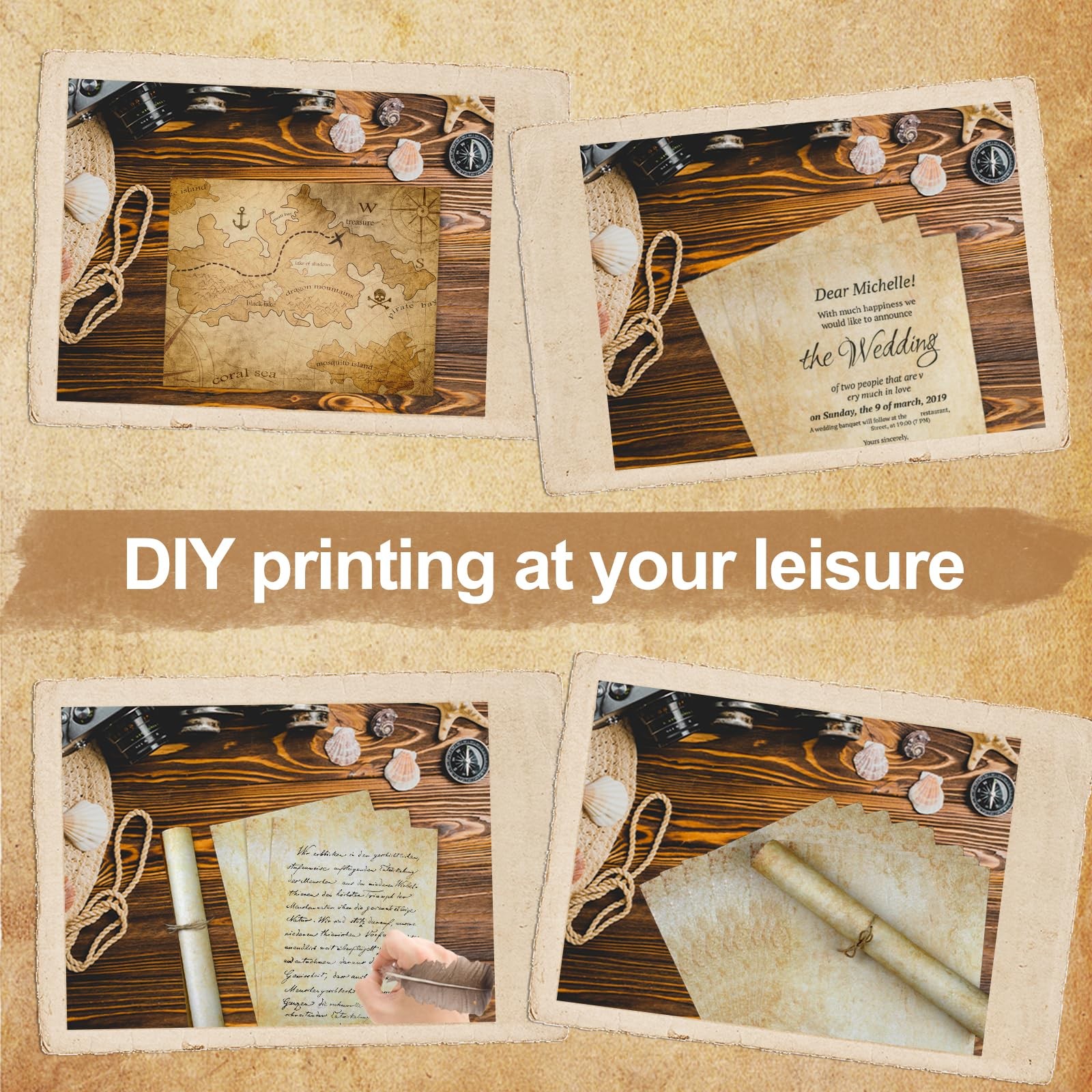 70PCS Vintage Paper 8.5 x 11 in Parchment paper for Writing Letter writing Paper