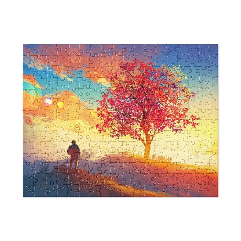Bold Sunset on the Maple, Artwork, Jigsaw puzzle 252 pc