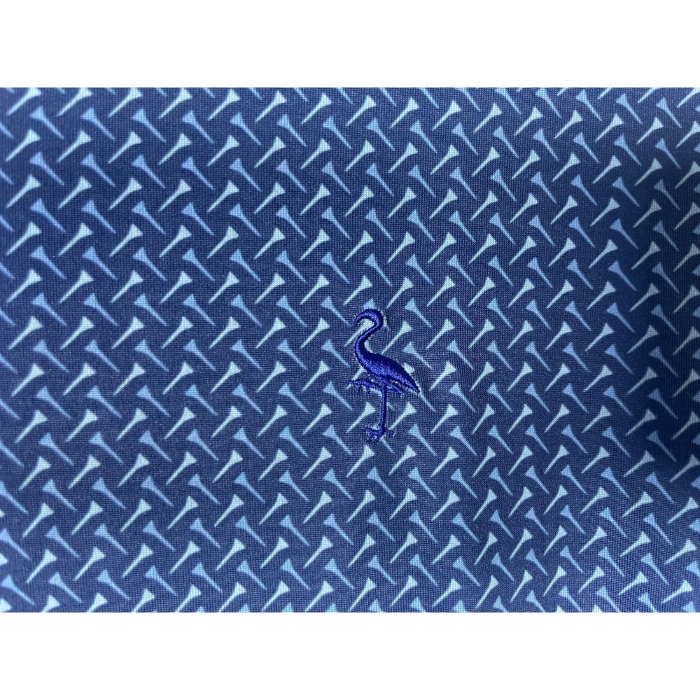 NWT TailorByrd Mens Medium Performance Quarter Zip Pullover Blue Golf Tee Print