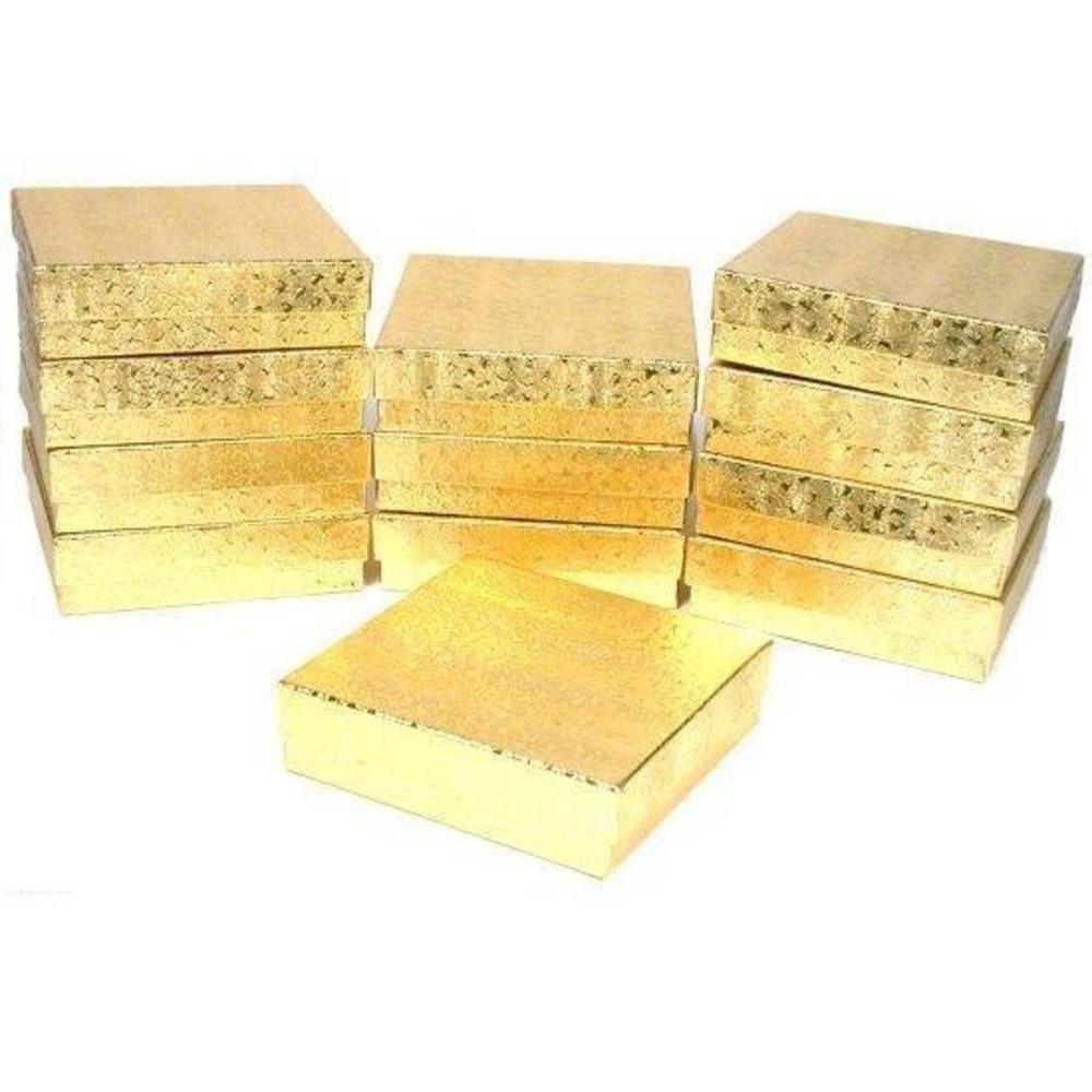 12 Bracelet Watch Jewelry Cotton Boxes Displays Gold