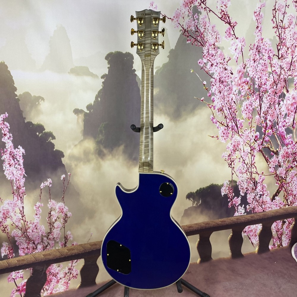 Custom 6 String Electric Guitar Gold Hardware Flame Maple Shell Abalone Inlay