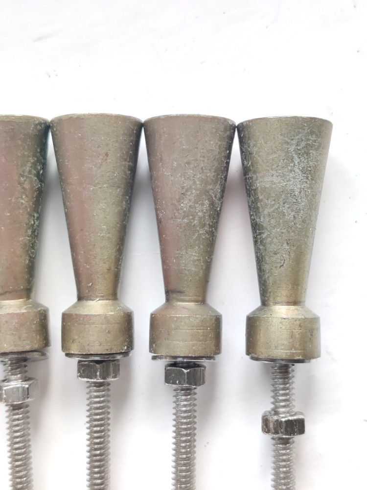 12 Solid Brass Knobs MCM Mid Century Modern Atomic Art Deco Vintage Drawer Pulls