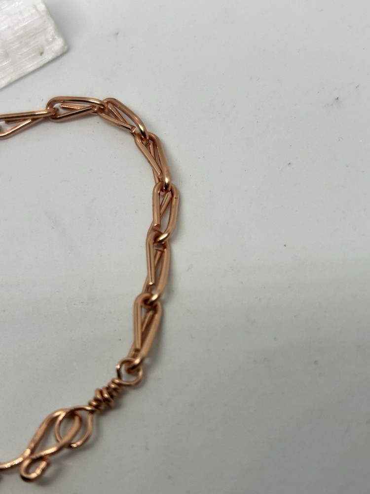 handmade copper link bracelet 9”