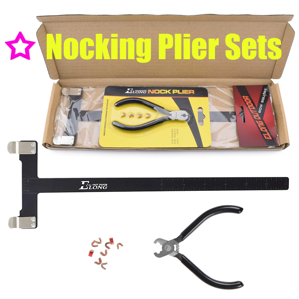 Archery String Nocking Buckle Plier BowString Nock +Bow T Square Measure Tool BK