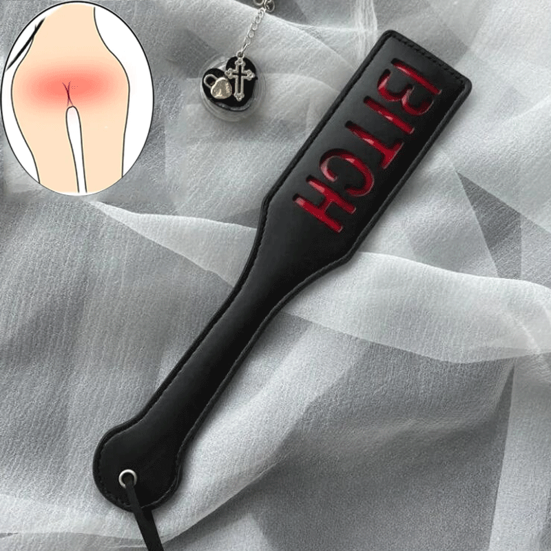 Double Layer PU Leather Flogger Whip Paddle Spanking Punishment Slave Restraints