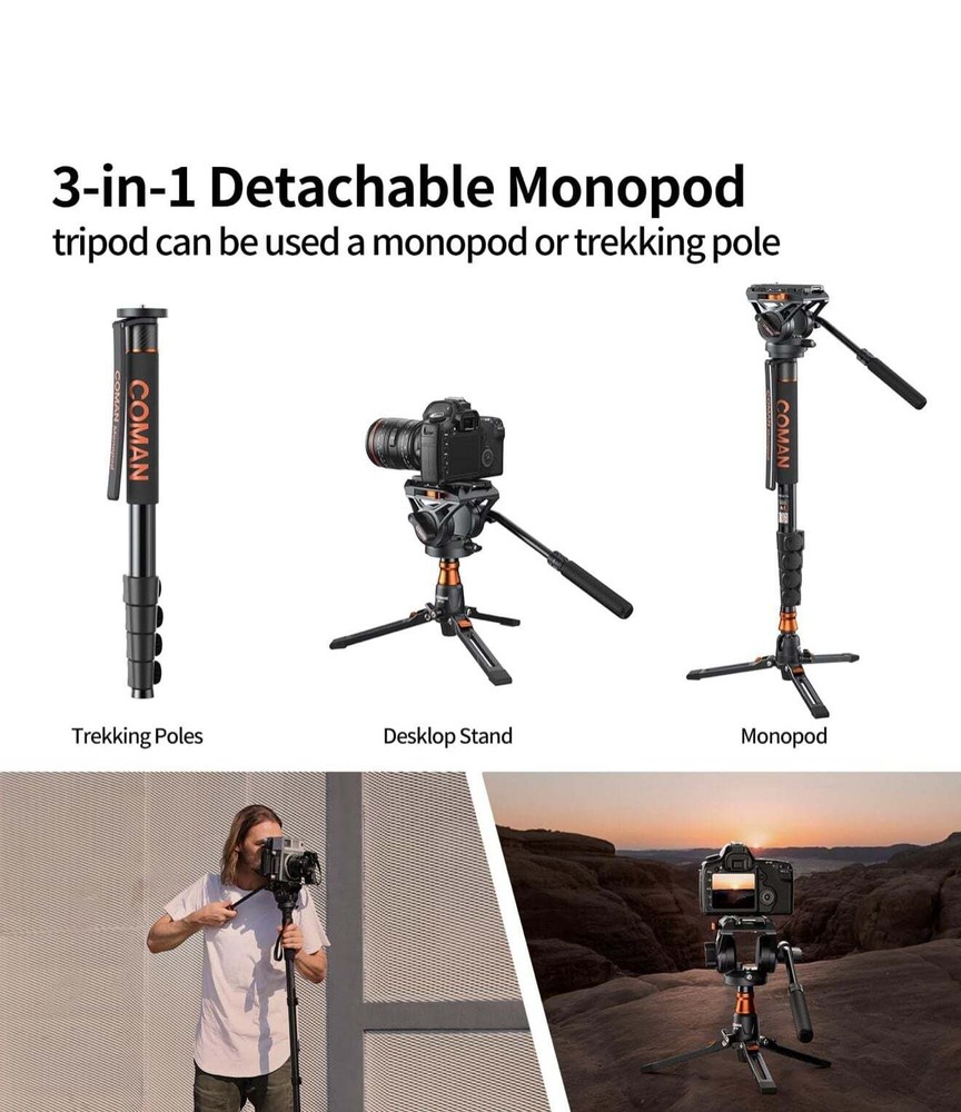 Coman Professional Video Camera Monopod Q6