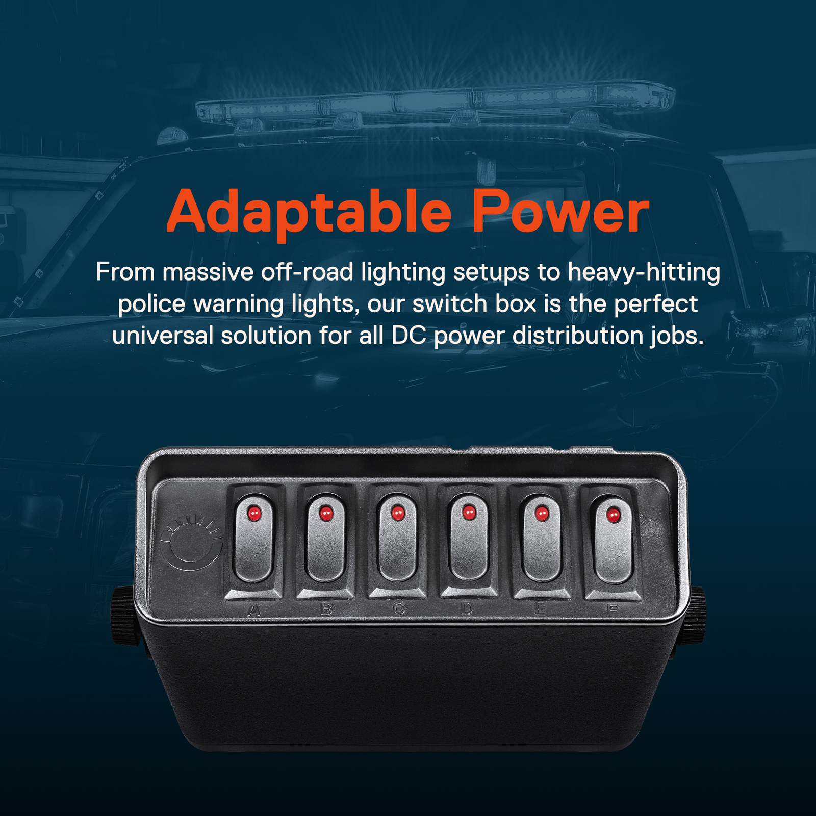 6-Gang 12V DC 40A ON/OFF Rocker Switch Box For Jeep Auto Automotive Car