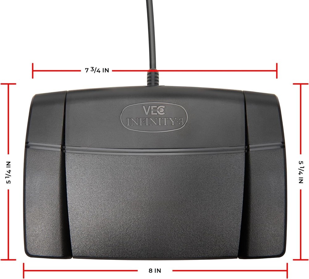Executive Communication Systems Infinity 3 USB Foot Pedal Control Computer Plug