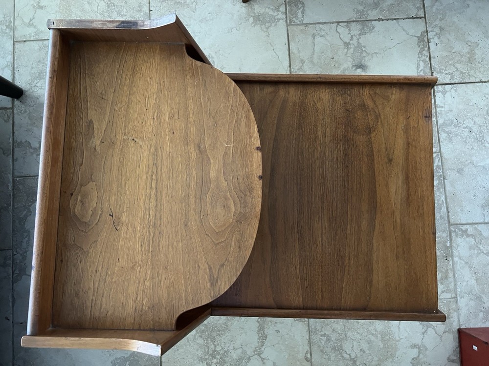 MCM Drexel Declaration Stepped Side Table - Kipp Stewart Walnut End Table 1962