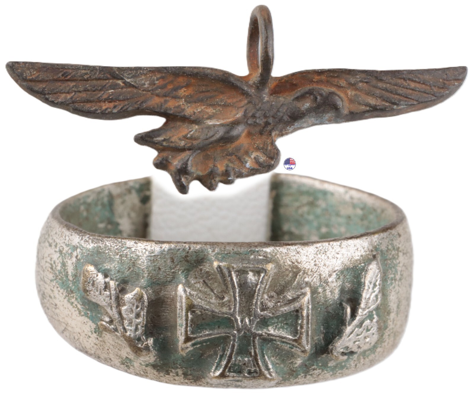 Work German aviation in France WW1 Ring Iron cross WWI Luftwaffe Air force set