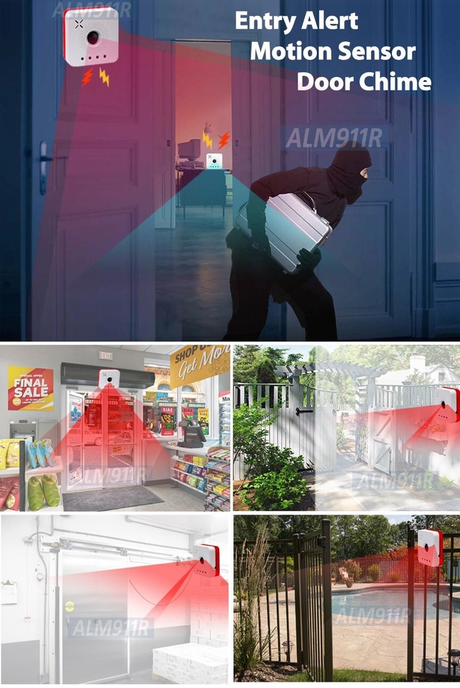 Premium Motion Alarm With Selectable Door Chime Expandable And Easy Pairing