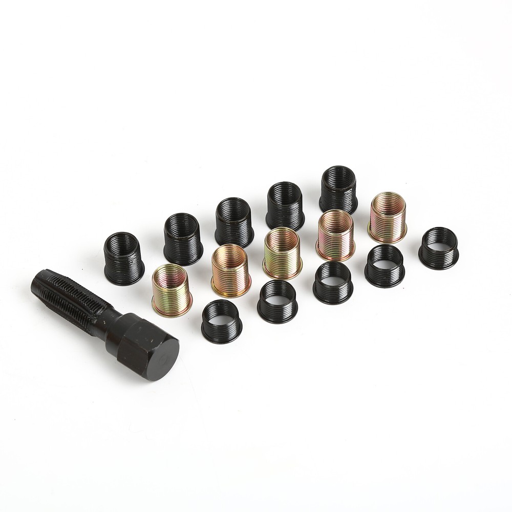 Spark Plug Thread Repair Rethreading Tool Kit M14x1.25 Threaded Coil Insert 16pc