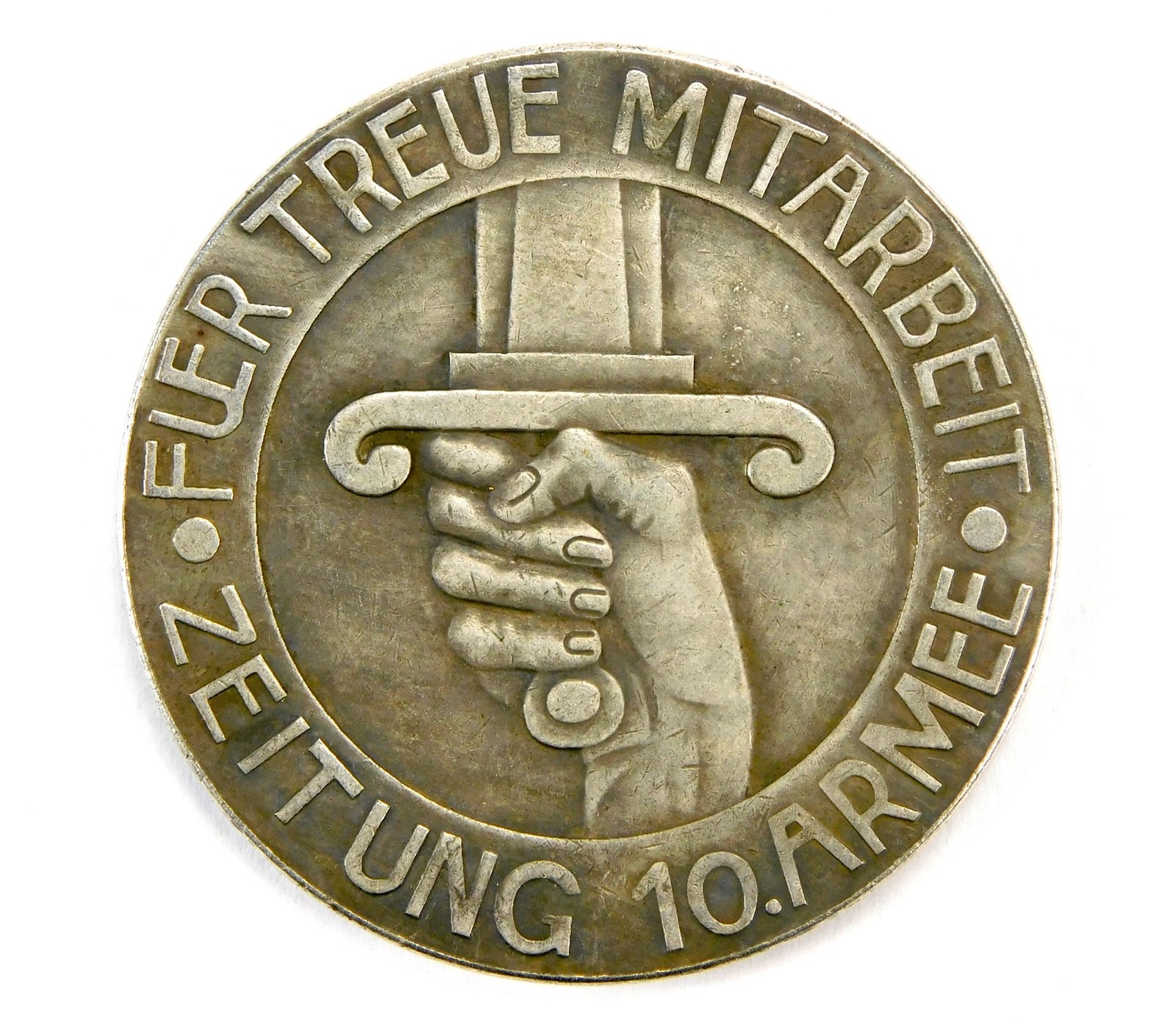 Antique German Germany WW1 White Metal Table Medal